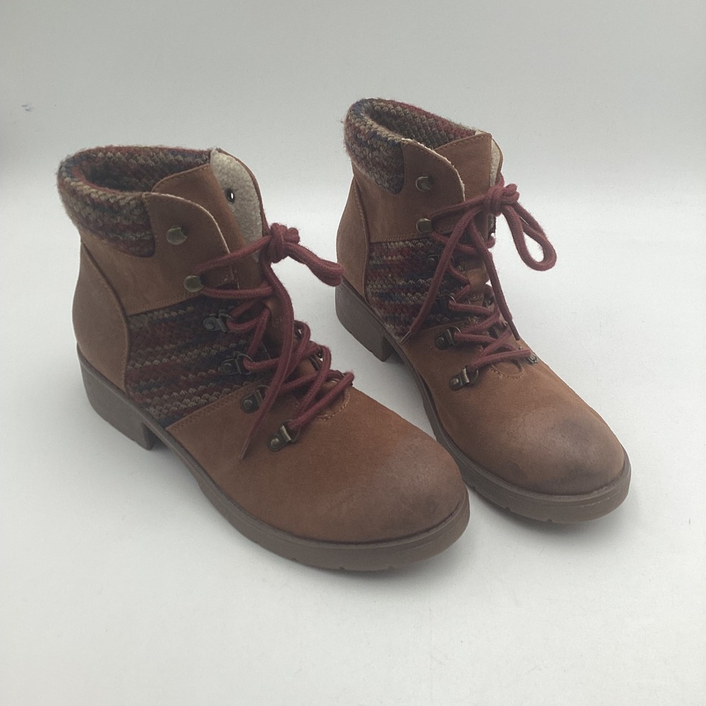 Mossimo Supply Co Women's Brown Faux Suede Knit Collar Ankle Boots‎ Size 11